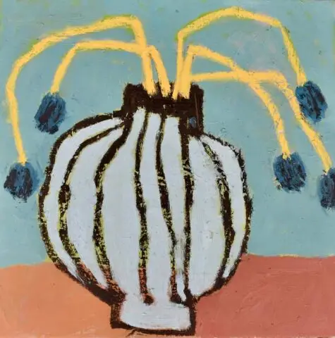 Vase with Blue Flowers