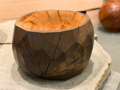 Oak Faceted Bowl 0525