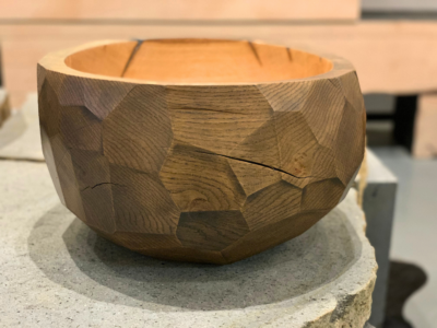 Oak Faceted Bowl 0625